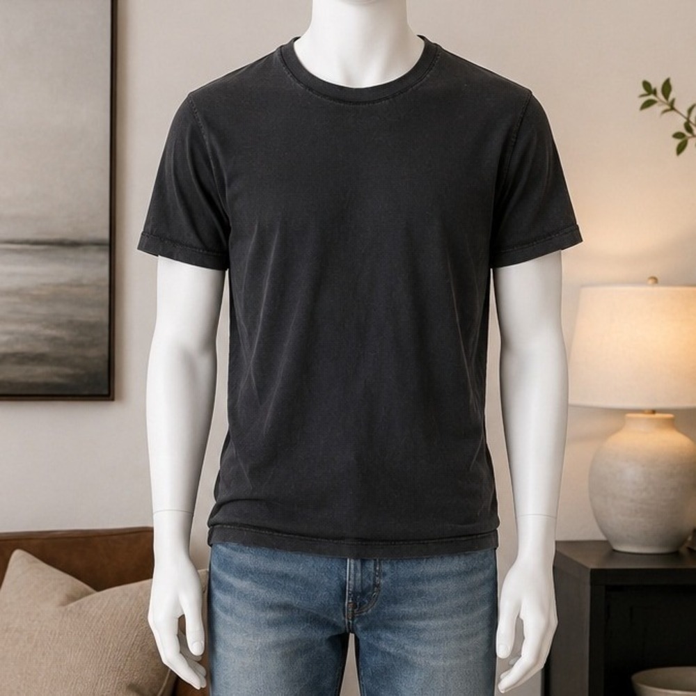 ONS Mens T-Shirt Black Short Sleeve Cotton Crew Neck Medium